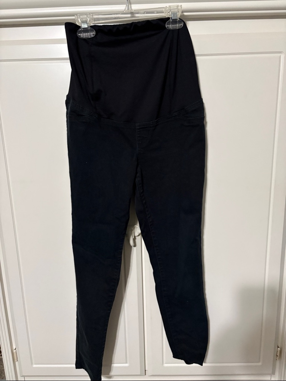 Black Maternity Black Jeans with High Waist Panel
